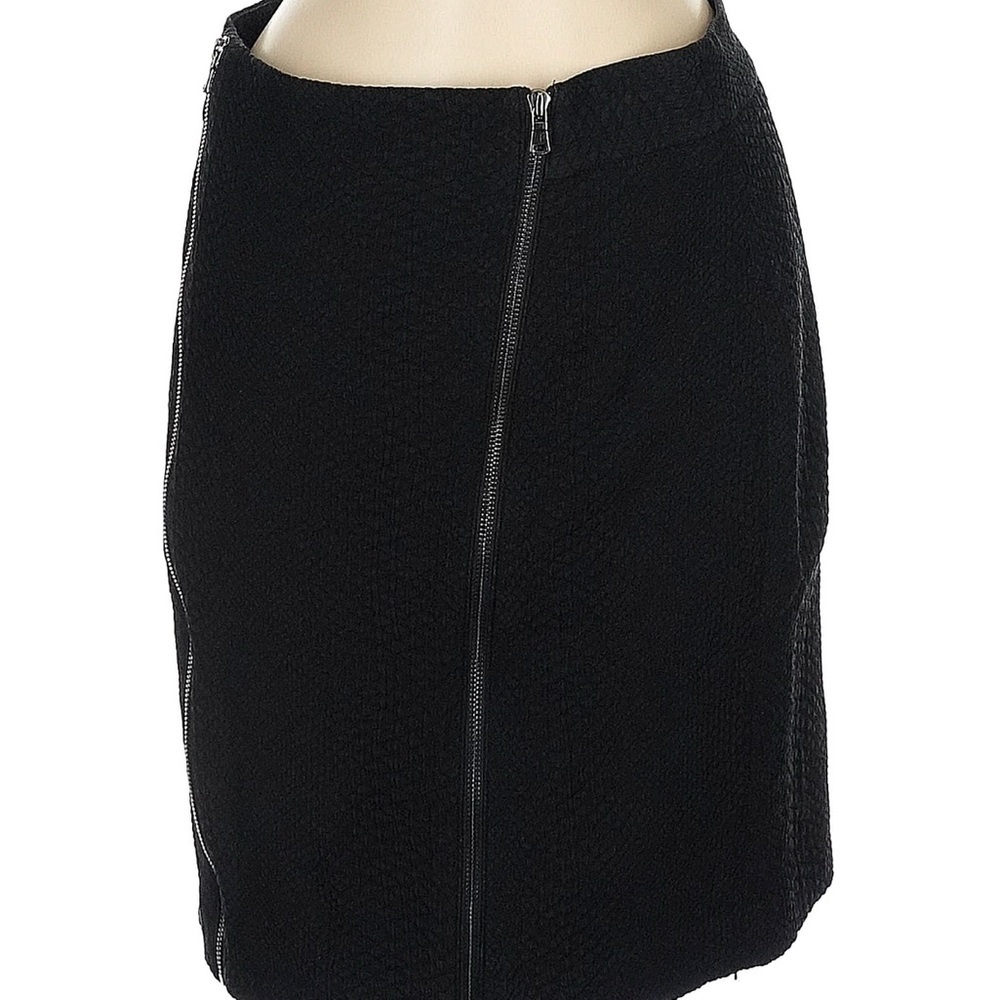 Ann Taylor zipper detail Black textured Women's Skirt pencil skirt